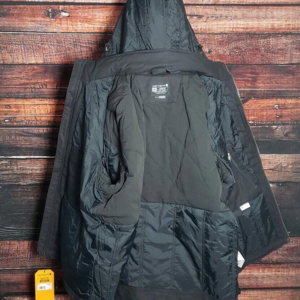 Carhartt Coat Jacket 102207 Mens 2XL Reg Full Swing Insulated Duck Cryder Black - Picture 4 of 8